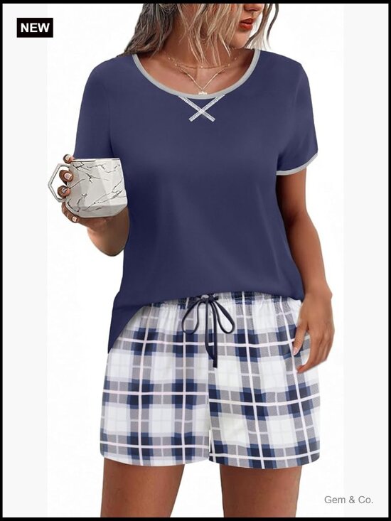 Other - Women's 2-Piece Short Pajama Set Soft Lounge Sleepwear Short Sleeve
